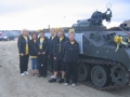 Mona_ Wendy_ Dorey_ Frankie_ Sandra _amp_ Cathy in front of the tank that will crush the car